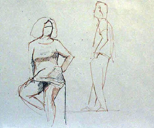 Live Model Figure Study – Sepia & Ink | 2-5 min