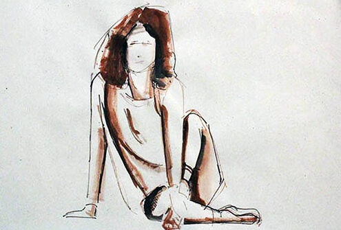 Live Model Figure Study – Sepia & Ink | 15 min